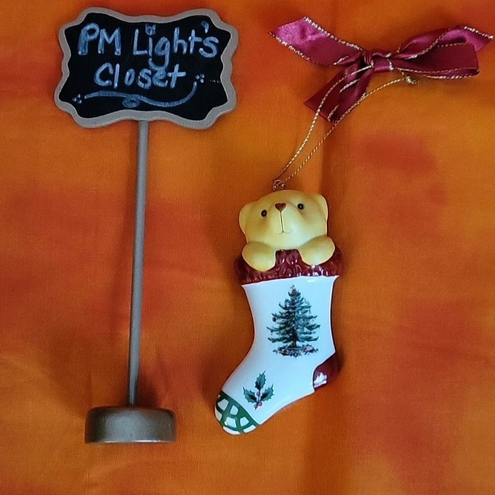 Spode Christmas Ornament Bear in Stocking